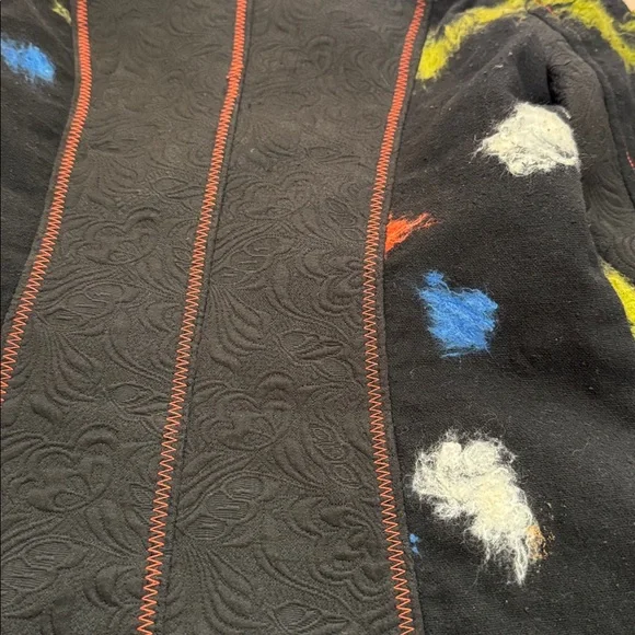 Vintage-Abstract Fuzzy Inlay Pieced Jacket Coat-Y2K-S - Picture 8 of 8